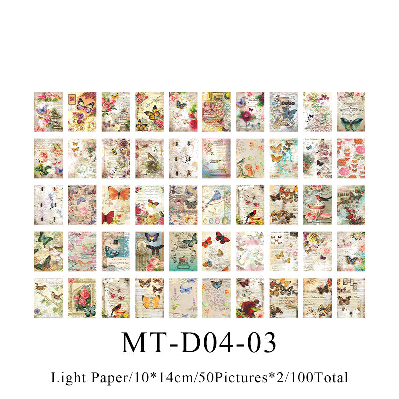 100PCS Flower letter series material paper