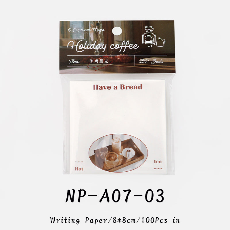 100PCS Coffee Holiday Series note paper