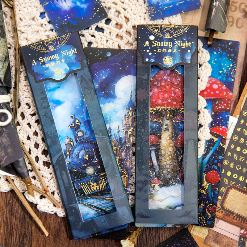 10PCS Snow Night Adventure series Bookmark