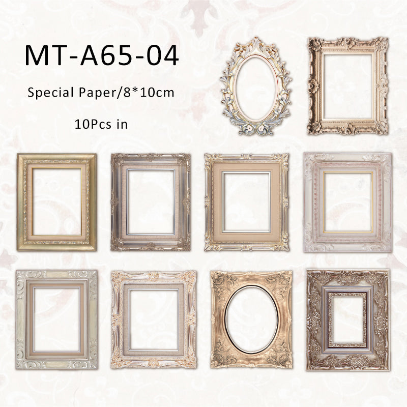 10PCS Medieval art series material paper