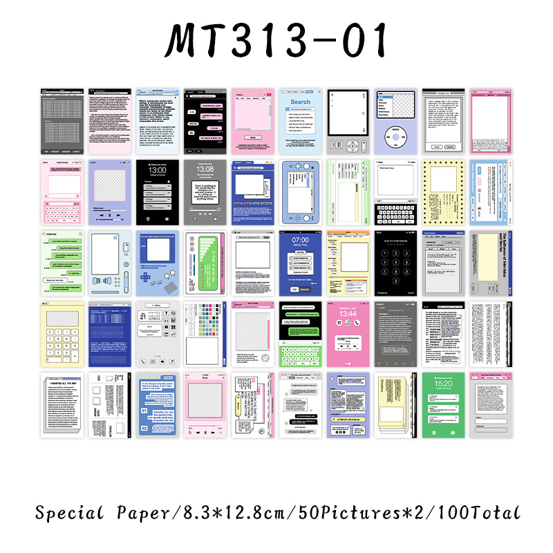 100PCS Happy Memo Series material paper