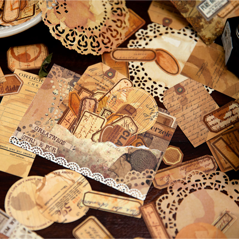 138PCS Coffee Town Series material paper