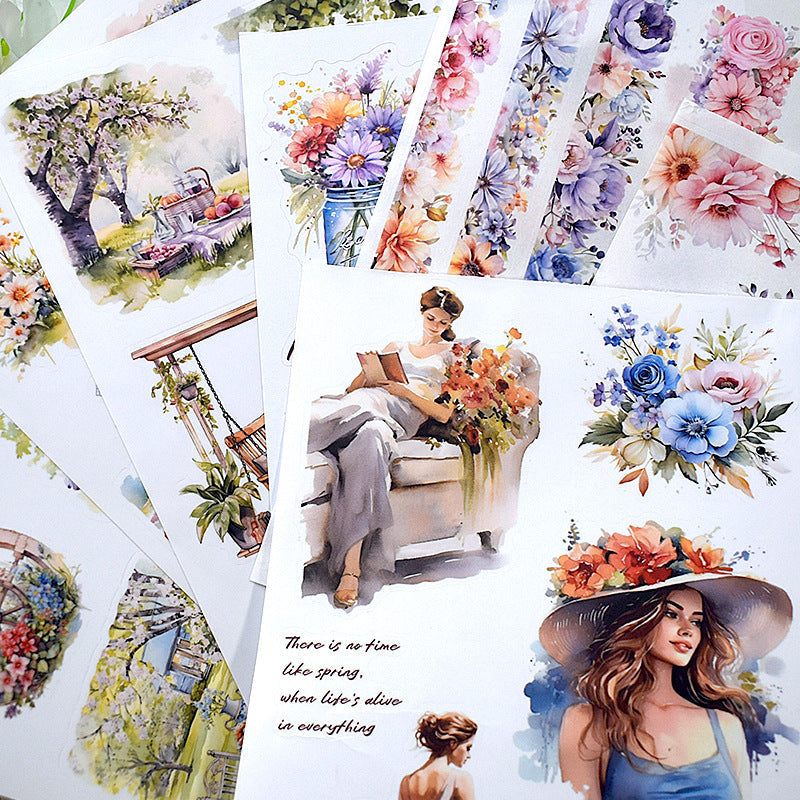 20PCS The flower shadow of time series sticker book