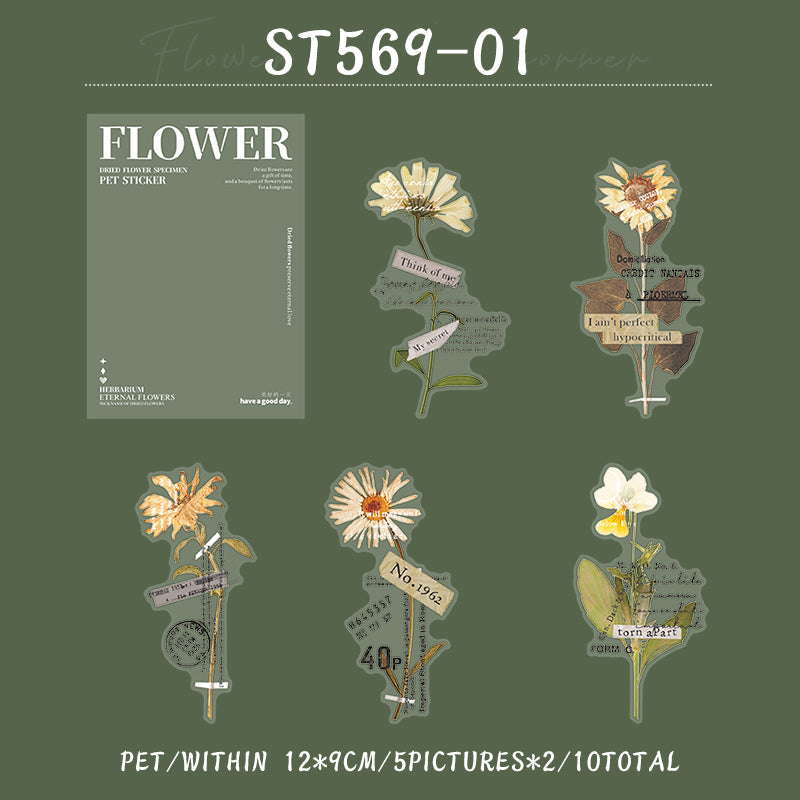 10PCS Flower at the corner series sticker