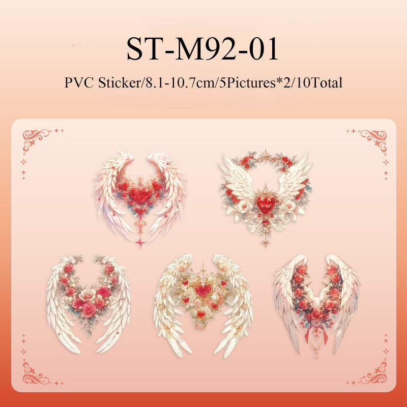 10PCS Rose Wings series sticker