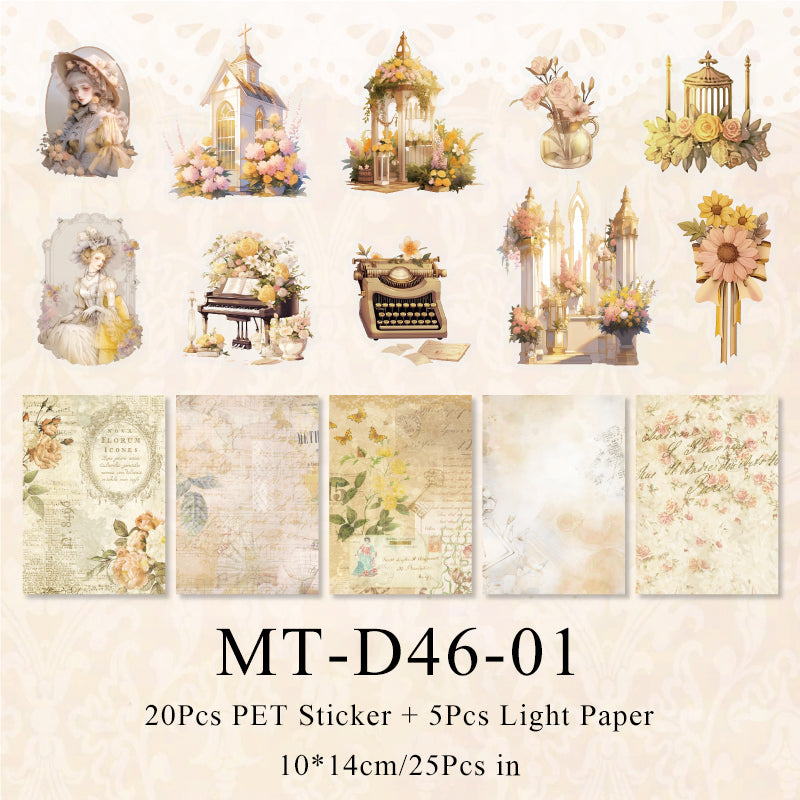 25PCS Daylight fantasy poetry series material paper set