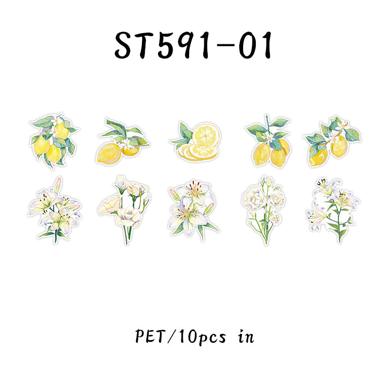 10PCS Flowers to send wine series sticker