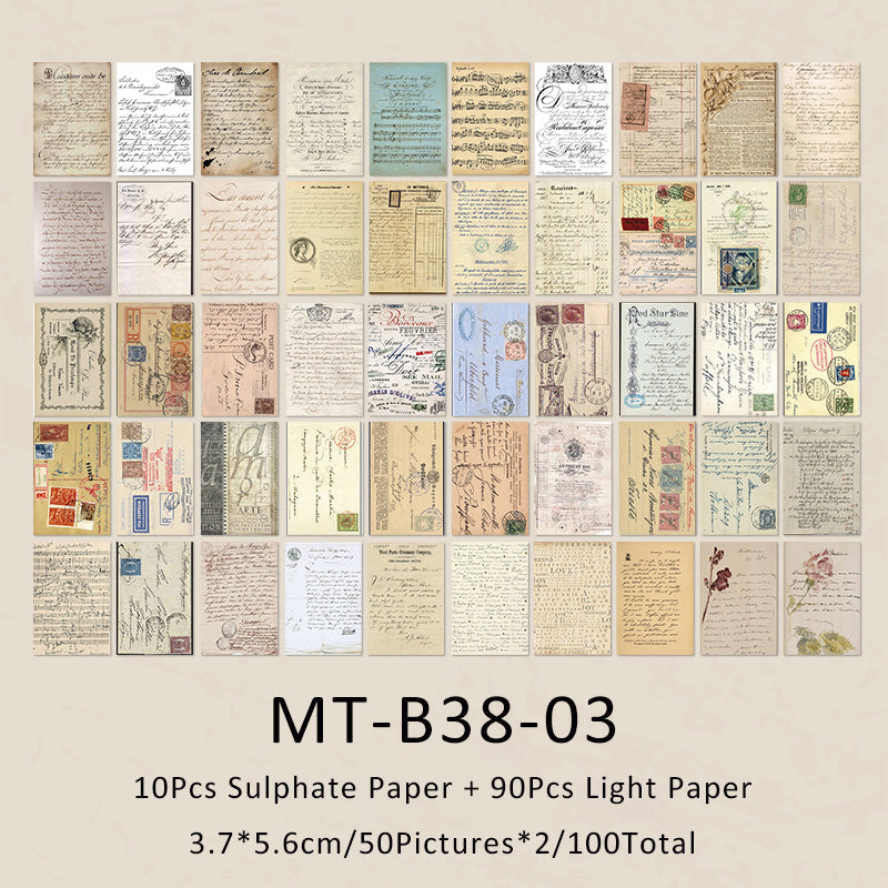 100Sheets Vintage memory book series material paper