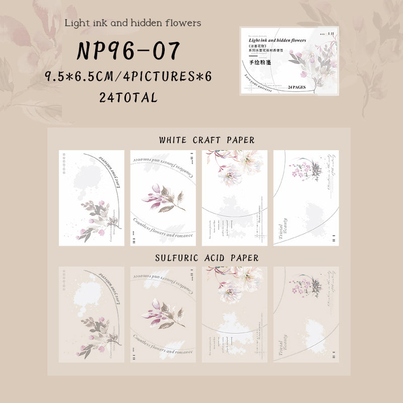 24PCS Light ink hidden series note paper