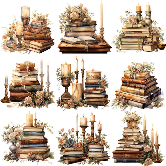 12PCS Vintage books sticker