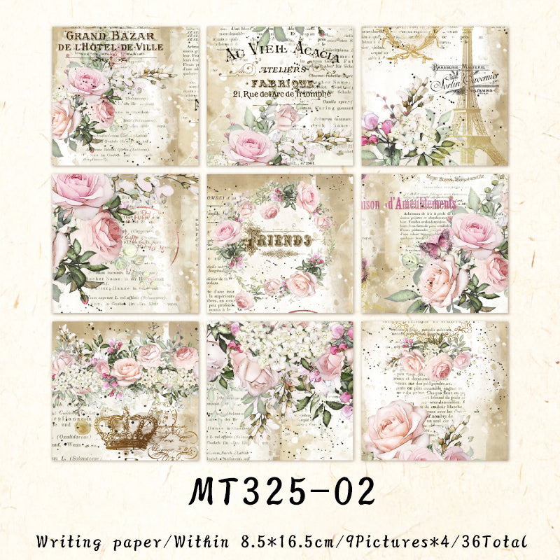 36PCS Strong flower garden series material paper