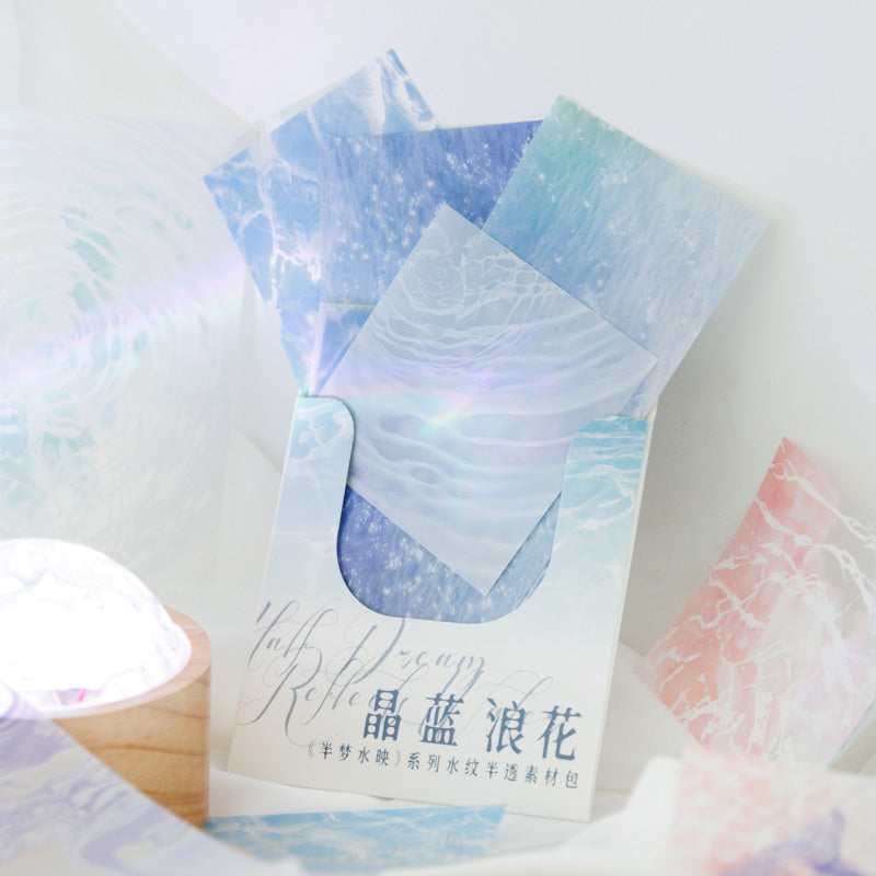 20PCS Half the dream water reflected series material paper