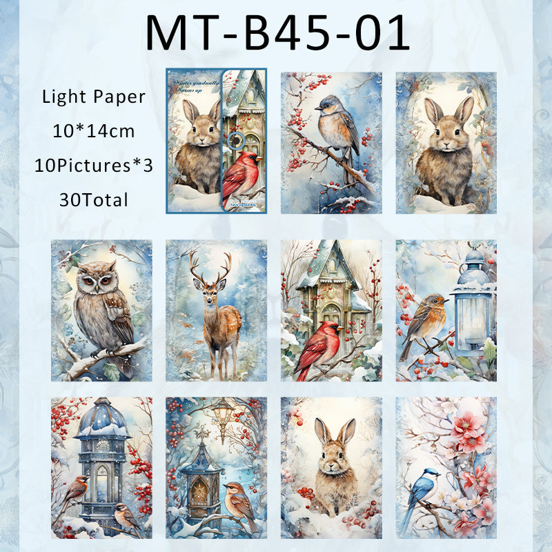 30PCS Winter is getting warmer series material paper