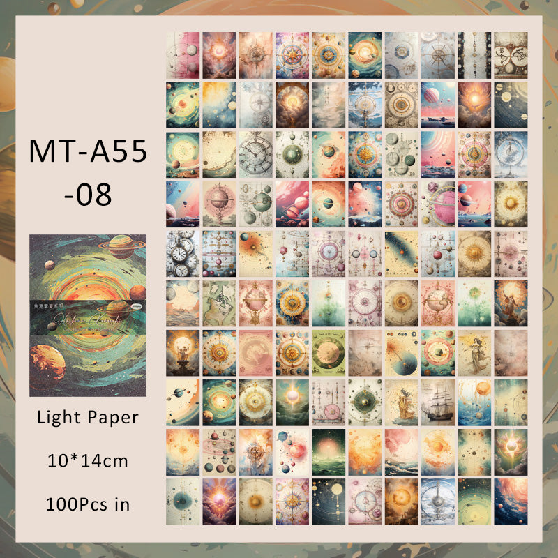 100Sheets Misty Summer series material paper