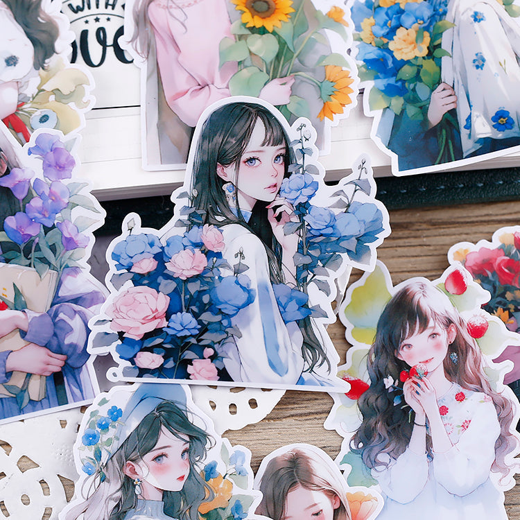 20PCS Artistic little fresh girl sticker