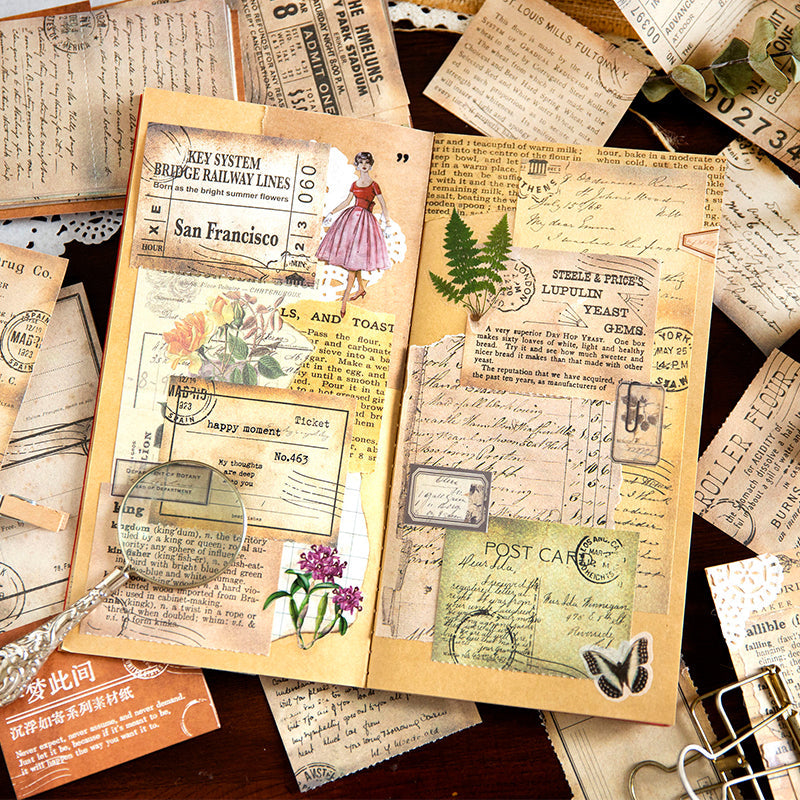 30PCS Vintage note series material paper