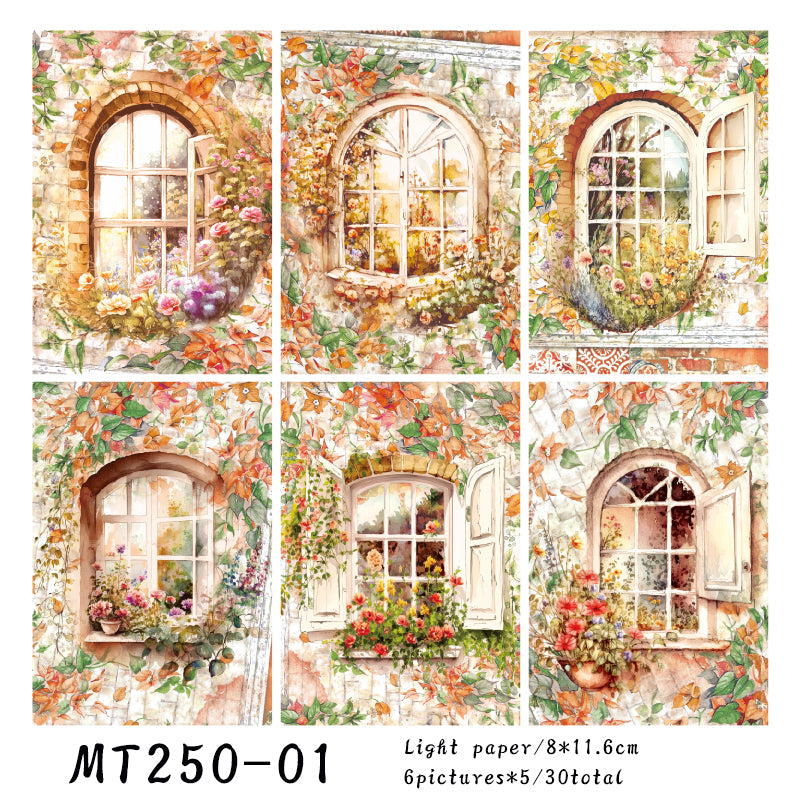 30PCS Passing by your window series material paper