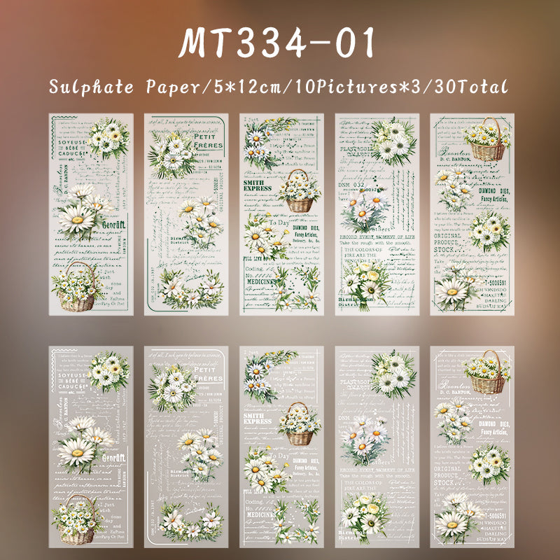 30PCS Flower rhyme manuscript series sticker