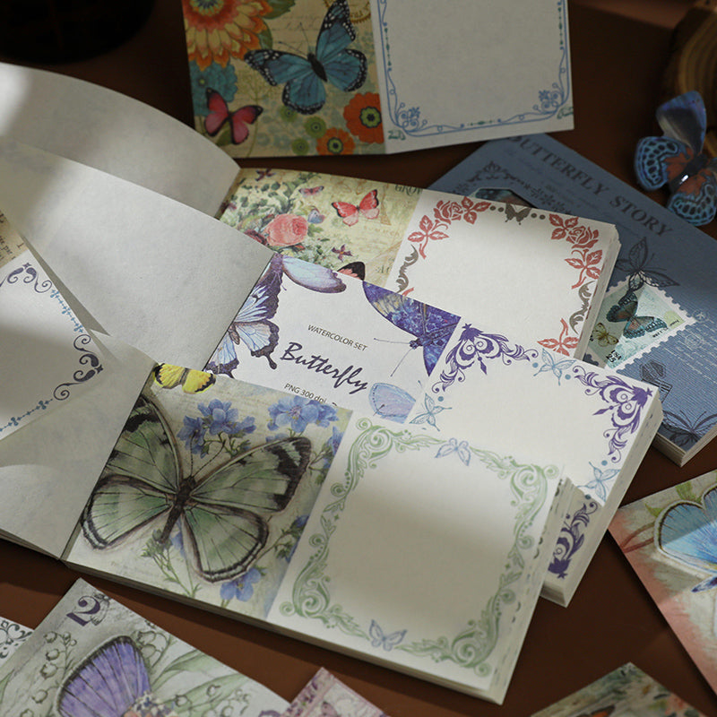 42PCS Vintage Butterfly Dream series material paper