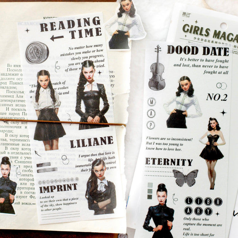 4PCS Girls Magazine Series sticker