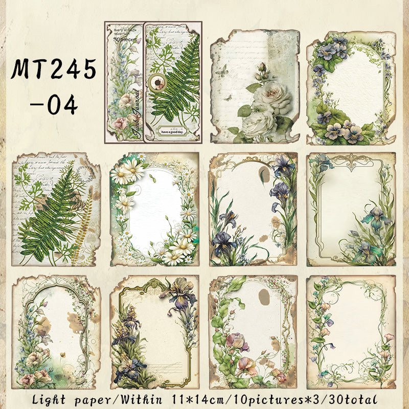 30PCS The Lost Garden series material paper