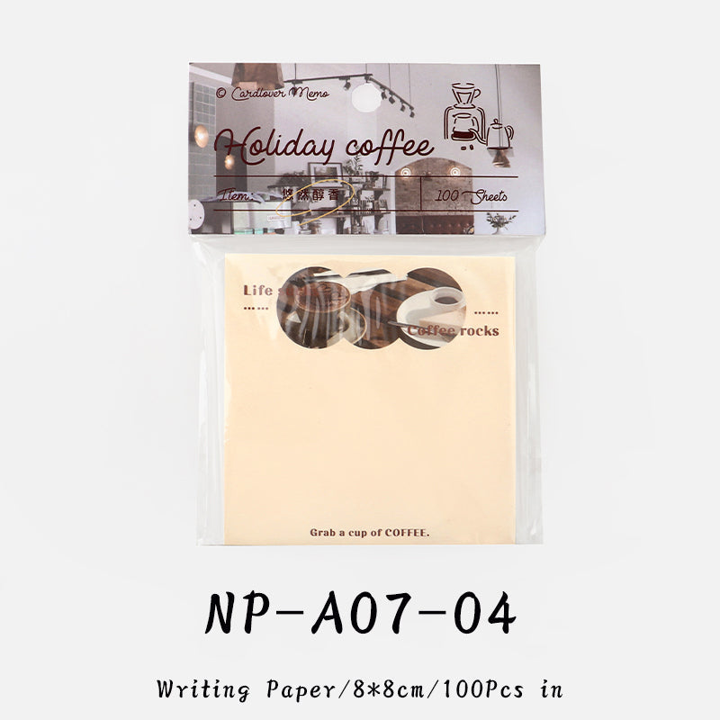 100PCS Coffee Holiday Series note paper