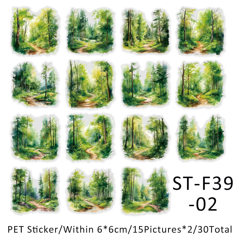 30PCS The Twilight Forest series sticker