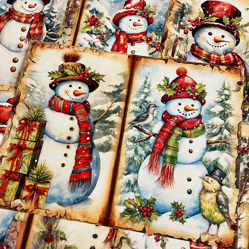 10PCS Santa Claus Snowman background paper