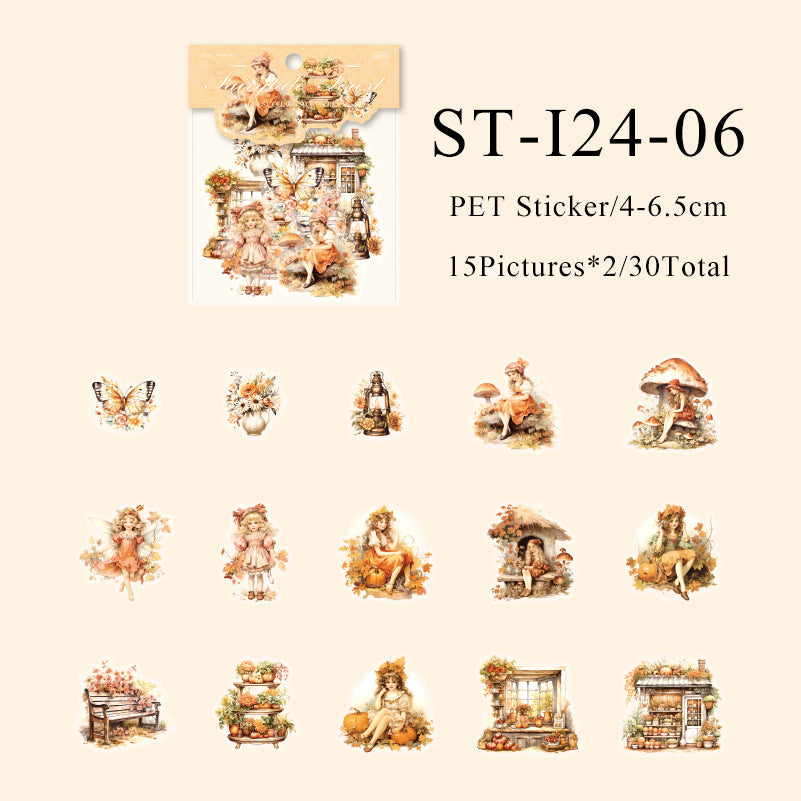 30PCS Girl collage story series sticker