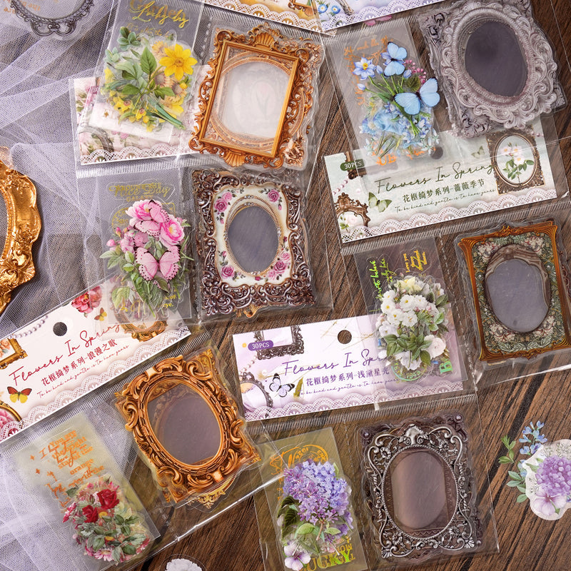 30PCS Flower frame dream series sticker