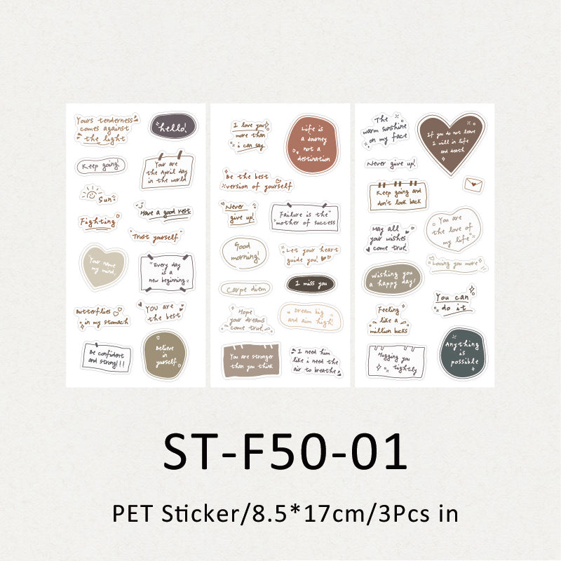 3PCS Korean vintage series sticker