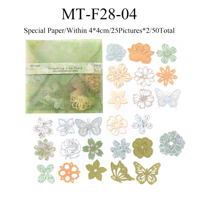 50PCS Encounter Garden Series material paper