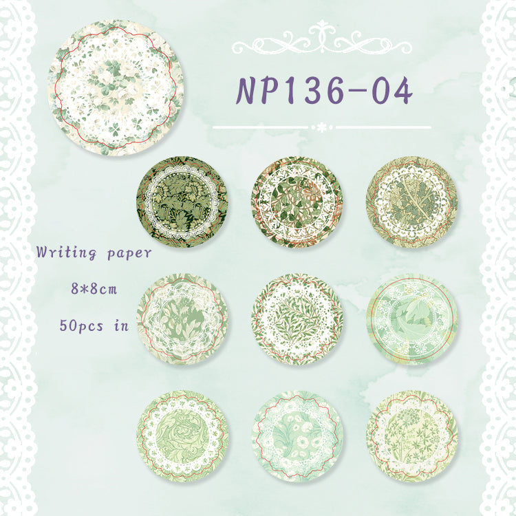 50PCS Flower Story collection series note paper