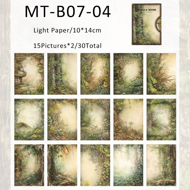 30PCS Jungle book series material paper