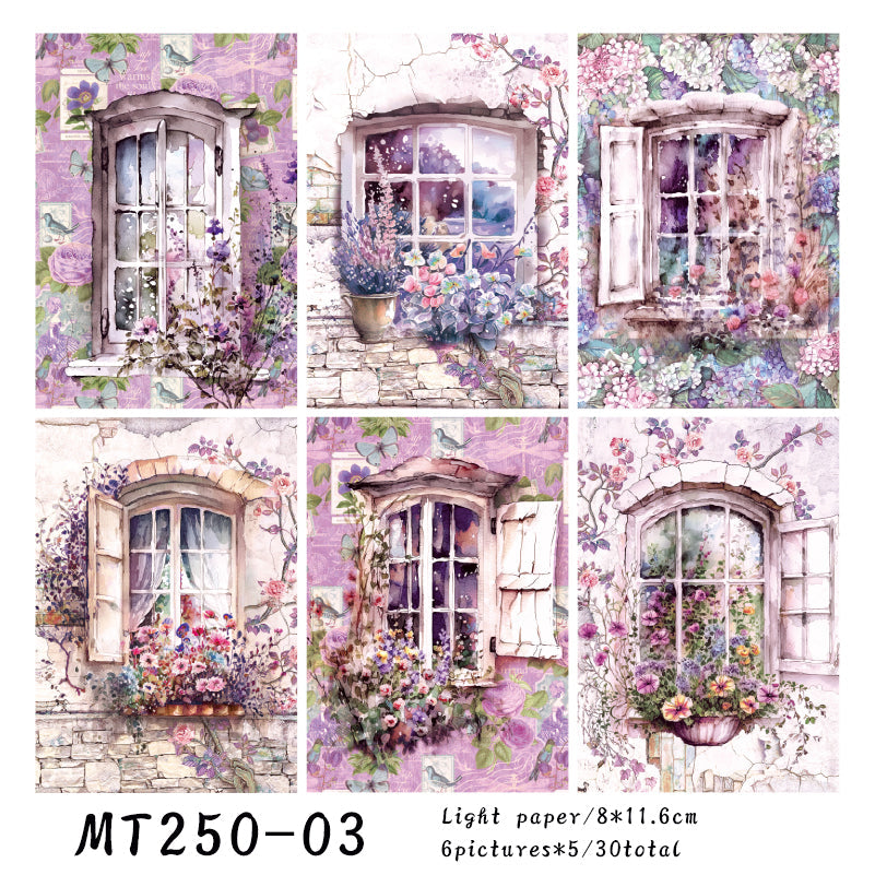 30PCS Passing by your window series material paper