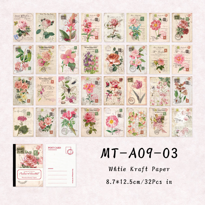 32PCS Postcard for you series material paper