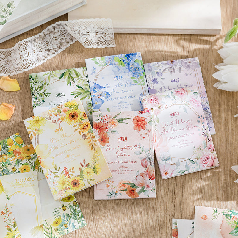 60PCS Colorful Floral Series material paper