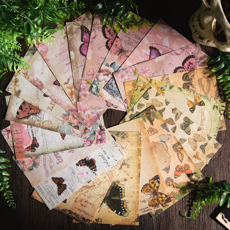 30PCS Butterfly Blooming Series material paper