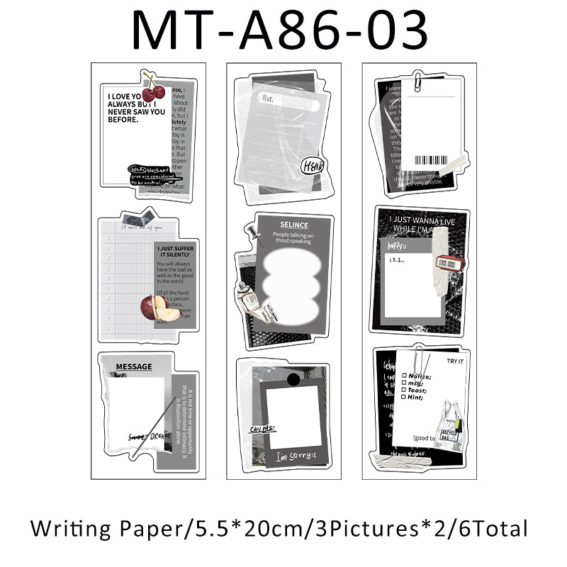 6PCS Daylight scattering series material paper