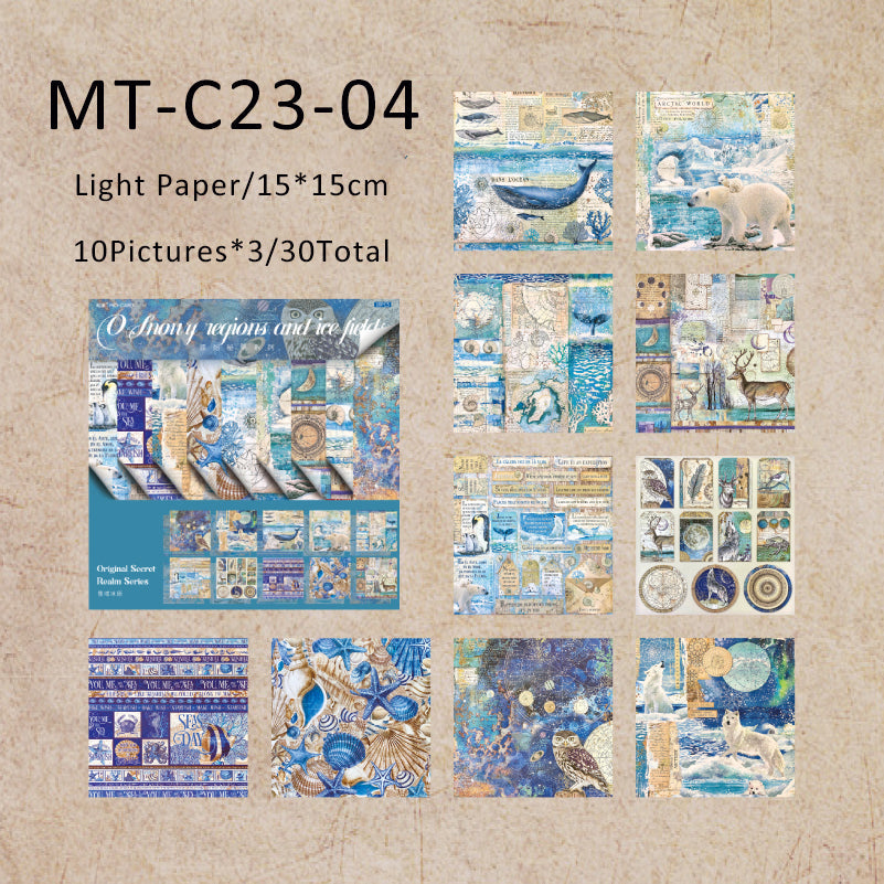 30PCS The Original Secret Land series material paper