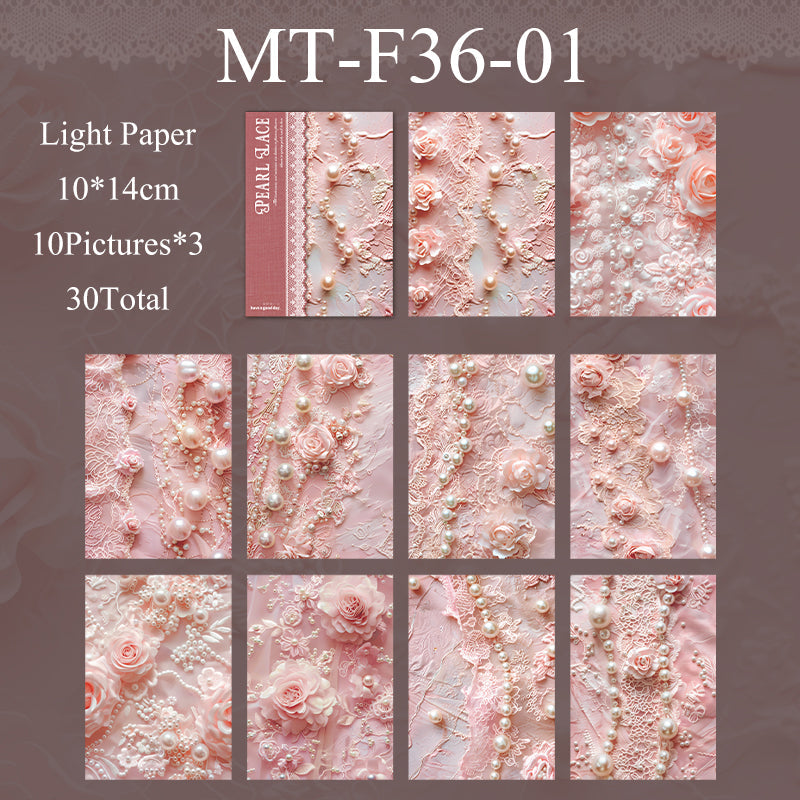 30PCS Pearl lace series material paper