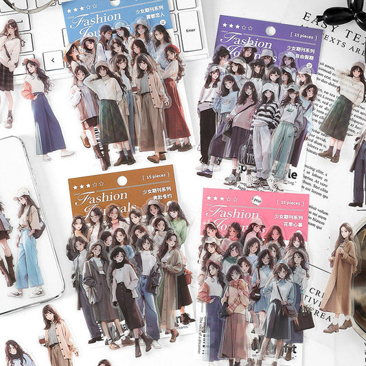 15PCS Girls' periodical series sticker