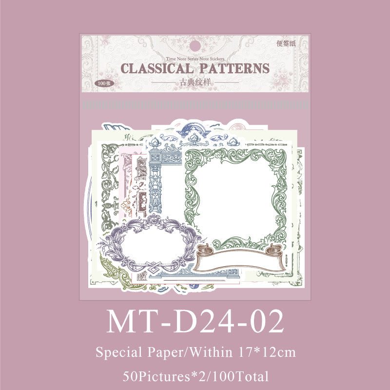 100PCS Time Notes series material paper