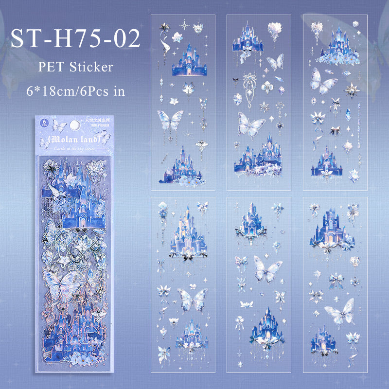 6PCS Sky city series sticker