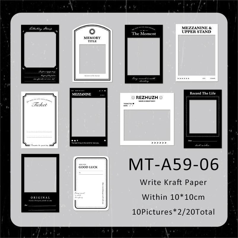 20PCS Time footnotes series material paper