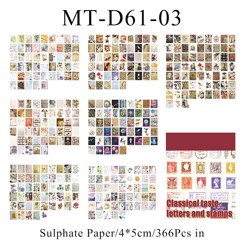 366PCS Hand-made time series material paper