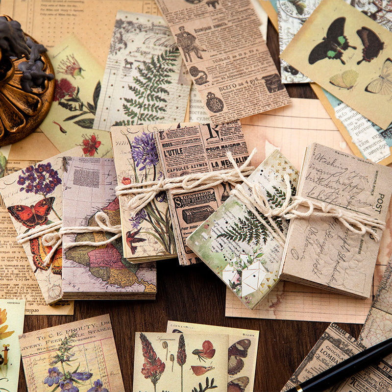 50PCS Nostalgic Memory Series material paper