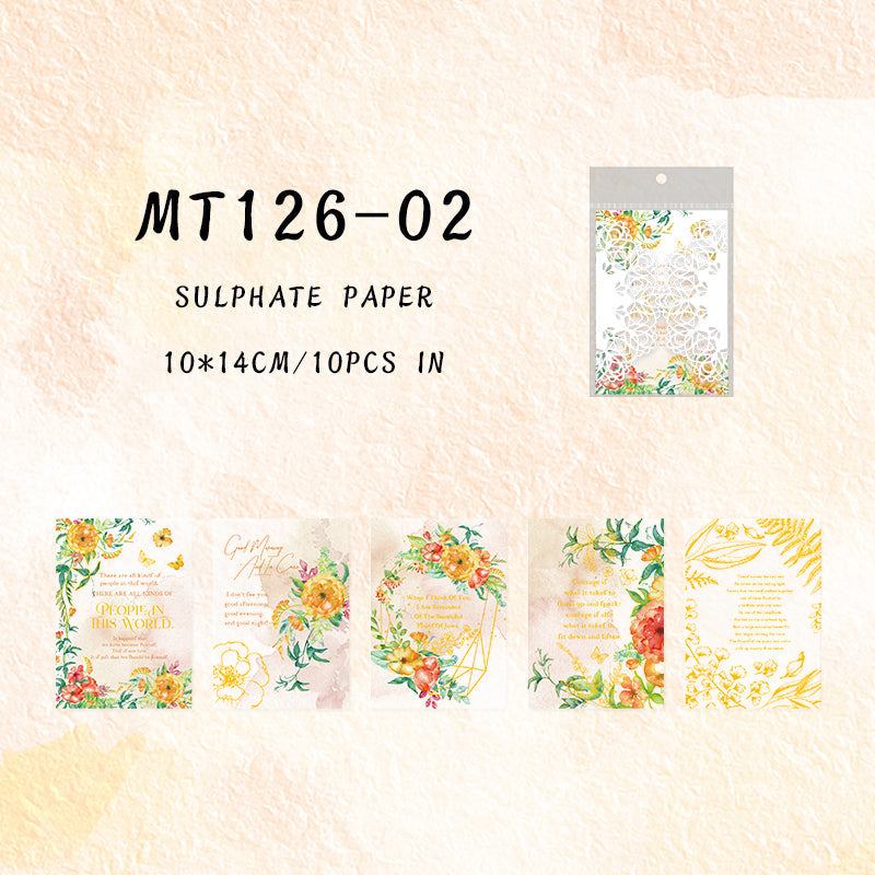 10PCS Monet's Garden Series material paper