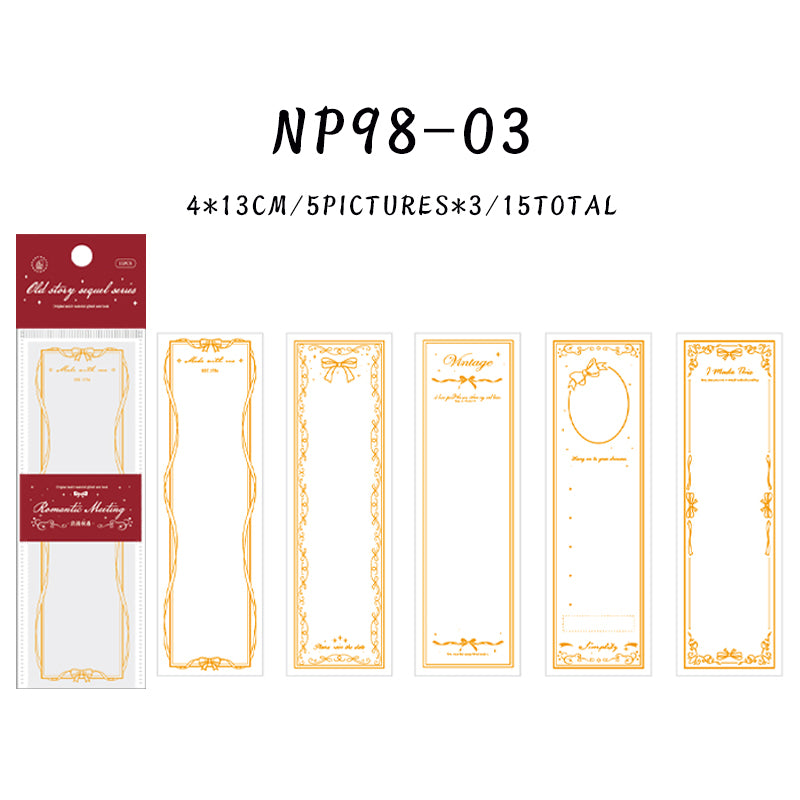 15PCS Old sequels series note paper