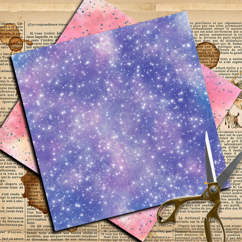 12PCS Color starry sky material paper